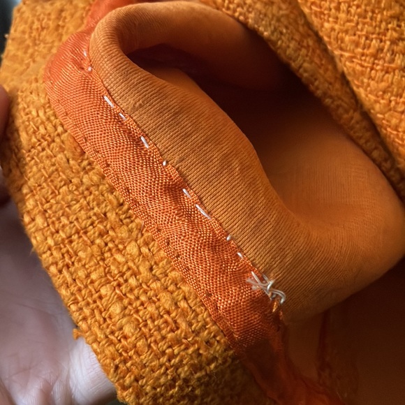 Vintage Jonathan Logan Orange Woven Cotton 1960s Sleeveless Dress Size 13 - Picture 8 of 12